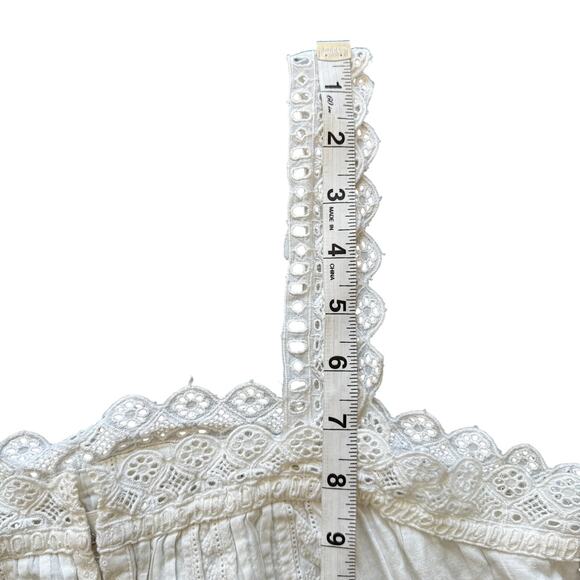 Lucky Brand Women's Mixed Media Pleated Bubble Tank Top White Size Small - Picture 10 of 13